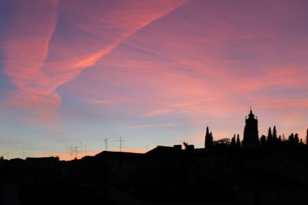 阿尔梅达, 葡萄牙, 日落, 景观, 黄昏, 背光, 暮光之城