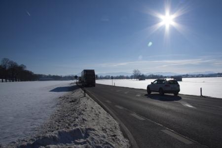 冬天, 雪, 汽车, 交通, 道路, 山脉, 蓝色