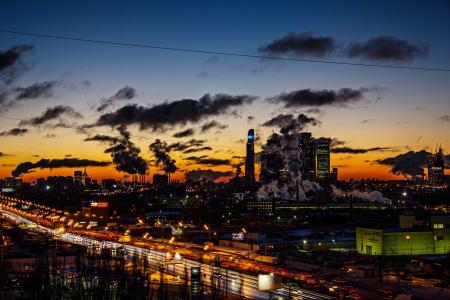 莫斯科市, 2017, 黎明, 在上午, 早, 高层, 多层建筑