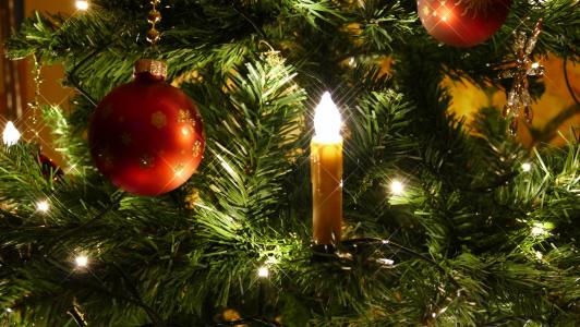 圣诞节, 圣诞球, 装饰树, 火花