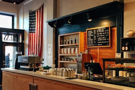 美国国旗, 美国, 咖啡, 国旗, 商店, 工作场所, 咖啡厅