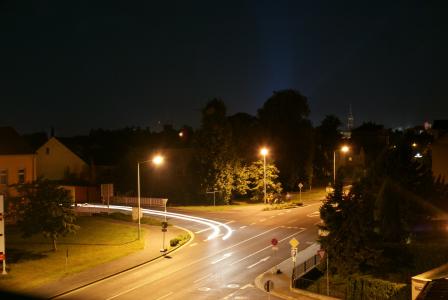 长时间曝光, 道路, 光, 交通, 车头灯, 灯, 照明