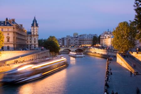 巴黎, 塞纳河, 晚上, 塞纳河, 建筑, 桥梁, 历史