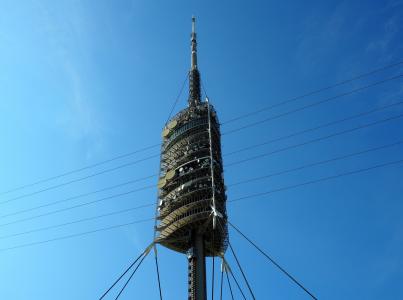 广播电视塔, 塔, 无线电塔, 技术, 巴塞罗那, 建筑, 建设