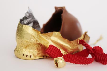 复活节兔子, 巧克力, 包装, 吃掉, 所有, 美味
