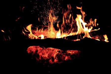 消防, 火焰, 晚上, 火-自然现象, 热-温度, 燃烧, 红色
