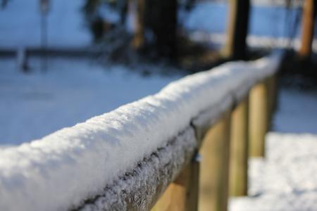 栏杆, 雪, 冬天, 感冒, 白色, 赛季, 木制