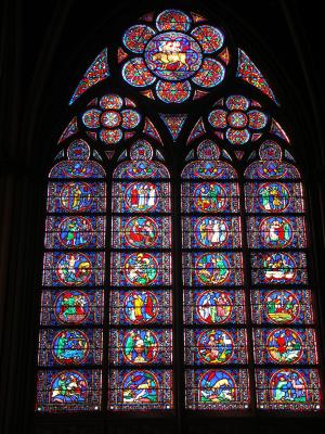 教会的窗口, 圣母大坝, 彩色玻璃, 大教堂, 巴黎, 教会, 旧的窗口
