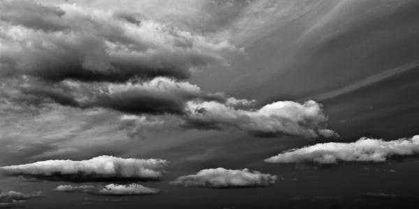 天空, 云计算, 风暴, 黑色和白色, 自然, 云的天空, cloudscape