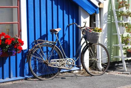 瑞典, 卡尔斯克鲁纳, 自行车, 房子, 建筑, 自行车, 街道