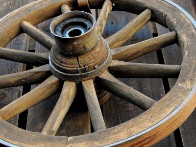 车轮, 马车的轮子, 木轮, 木材, 辐条, 老, 怀旧