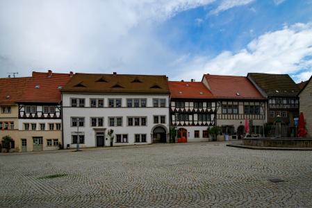 市场, sangerhausen, 萨克森-安哈尔特, 德国, 老建筑, 感兴趣的地方, 文化
