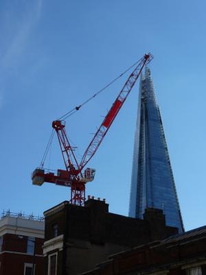 伦敦, 不寻常, 碎片, 建设, 起重机, 英国, 脊柱