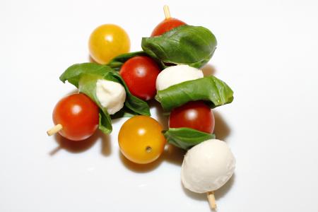 西红柿, 马苏里拉, 意大利语, 蔬菜, 戳穿