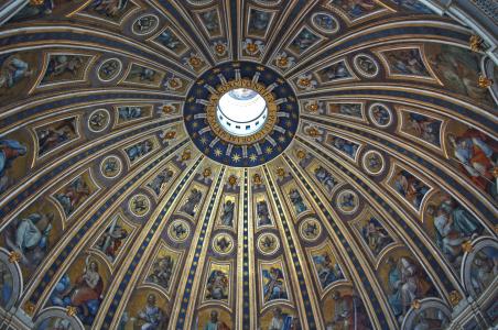 罗马, 圣伯多禄大殿, 圆顶里面, 建筑, 圆顶, 天花板, 教会