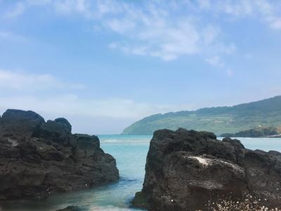 海滩, 济州海, 济洲岛, 岛屿, 大韩民国, 海滨浴场, 蓝色的大海