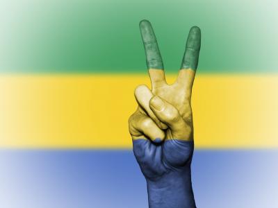 加蓬, 和平, 手, 国家, 背景, 旗帜, 颜色
