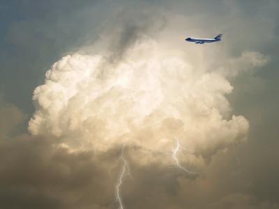飞机, 云彩, 闪电, 飞机, 飞行, 飞行, 云的天空