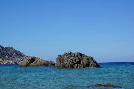 伊维萨岛, 岛屿, 海, 石头, 启动, 岩石, 水