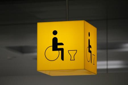 残疾人厕所, 残疾, 轮椅, 轮椅使用者, 厕所, 厕所, 注意