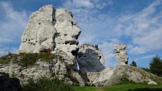 ogrodzieniec, 波兰, 景观, 岩石, 朱 krakowsko-斯托霍瓦