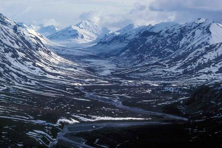 景观, 风景名胜, 诺阿塔克河, 冰川谷, 全景, 北极国家公园的大门, 阿拉斯加