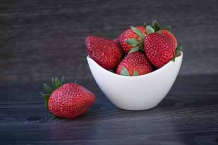 草莓, 红色, 成熟, 弗里施, 健康, 水果, 软的水果