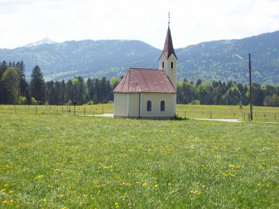 教堂, 阿尔卑斯山脚下, 视图, 巴伐利亚, 景观, 草甸, 阳光明媚