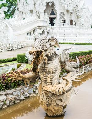 白色寺庙, 清莱, 泰国, 亚洲, 建筑, 雕像, 文化