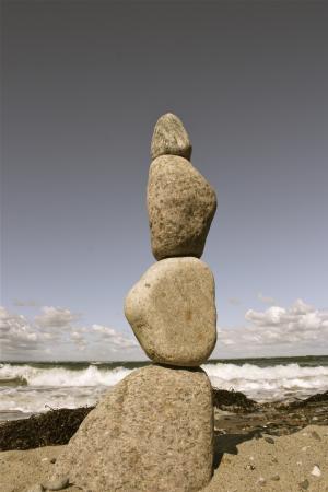石头, 堆栈, 海滩, 海, 在海边, 水, 自然