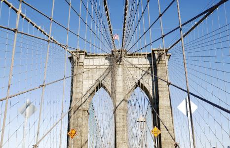 布鲁克林大桥, 纽约, 纽约城, 布鲁克林, 城市景观, 建筑, 桥梁