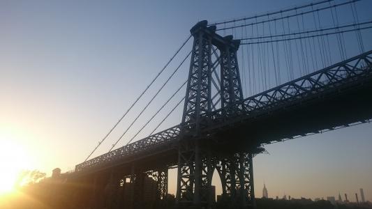 纽约, 日落, 桥梁, 纽约州, 城市, 曼哈顿, 纽约城
