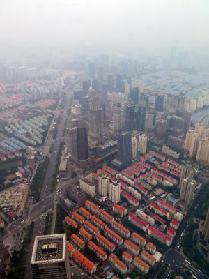 上海, 天际线, 烟雾, 摩天大楼, 中国, 摩天大楼, 城市