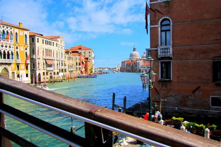 威尼斯, 通道, 大, 运河, 意大利, 街道, 建筑