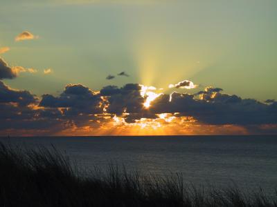 叙尔特岛, 日落, 云彩, abendstimmung, 傍晚的天空, 海滩