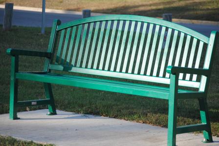 板凳, 绿色, 公园, 自然, 夏季, 户外, 坐