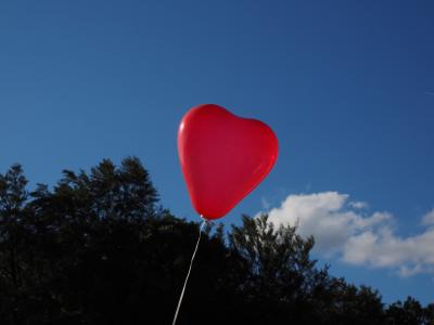气球, 心, 心形, 爱, 浪漫, 浪漫, 天空