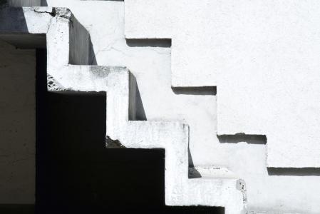楼梯, 首页, 黑色和白色, 对比, 白色, 石膏, 建设