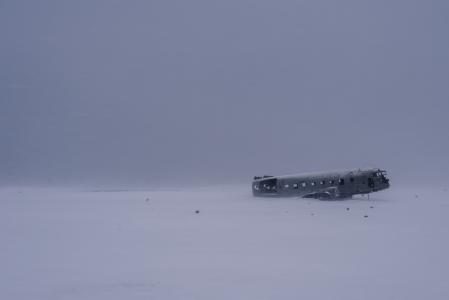 破碎, 飞机, 白色, 白雪皑皑, 环境, 冰岛, 雪