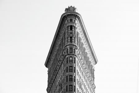 建筑, 建设, 熨斗大厦, 具有里程碑意义, 曼哈顿, 纽约, 天空