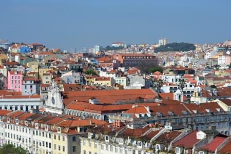 葡萄牙, 里斯本, 城市, 观点, 颓废, 颜色, 建筑外观