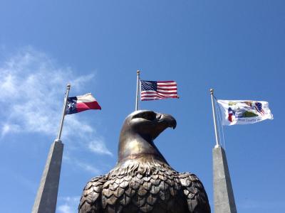 鹰, 德克萨斯州, 旗帜, 美国, 蓝蓝的天空, 雕塑, 纪念碑