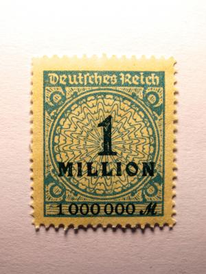 邮票, 德国帝国, 通胀, 100万, 德国, 发布, reichsmark