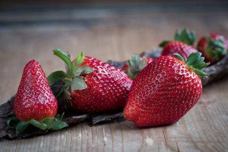 草莓, 红色, 成熟, 当然, 天然产物, 木材, 水果