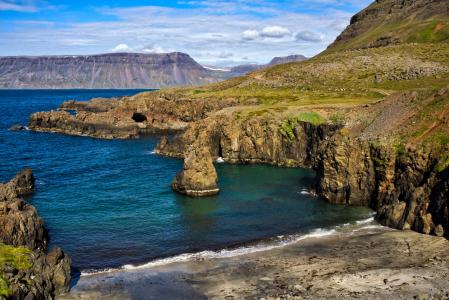 岛屿, 冰岛, 风景名胜, 景观, 海岸, 海, 天空