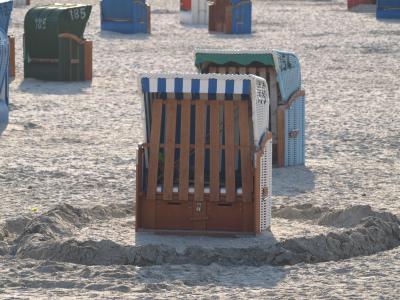 沙滩椅, 海滩, 北海, 假日, 海, 条纹, 沙滩