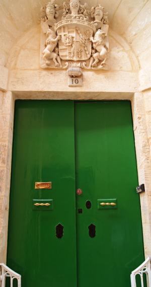 马耳他, 门, 绿色, 雕花石