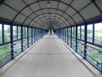 火车站, neulussheim, 行人, 桥梁, 穿越, 隧道, 结构