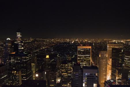 建筑, 晚上, 纽约城, 城市, 建筑, 城市, 城市景观