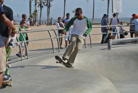 威尼斯海滩, 溜冰者, 滑板, 滑板, 滑板公园, 行动, 青年